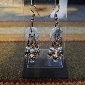Elegant Silver and Bronze Dangle Earrings